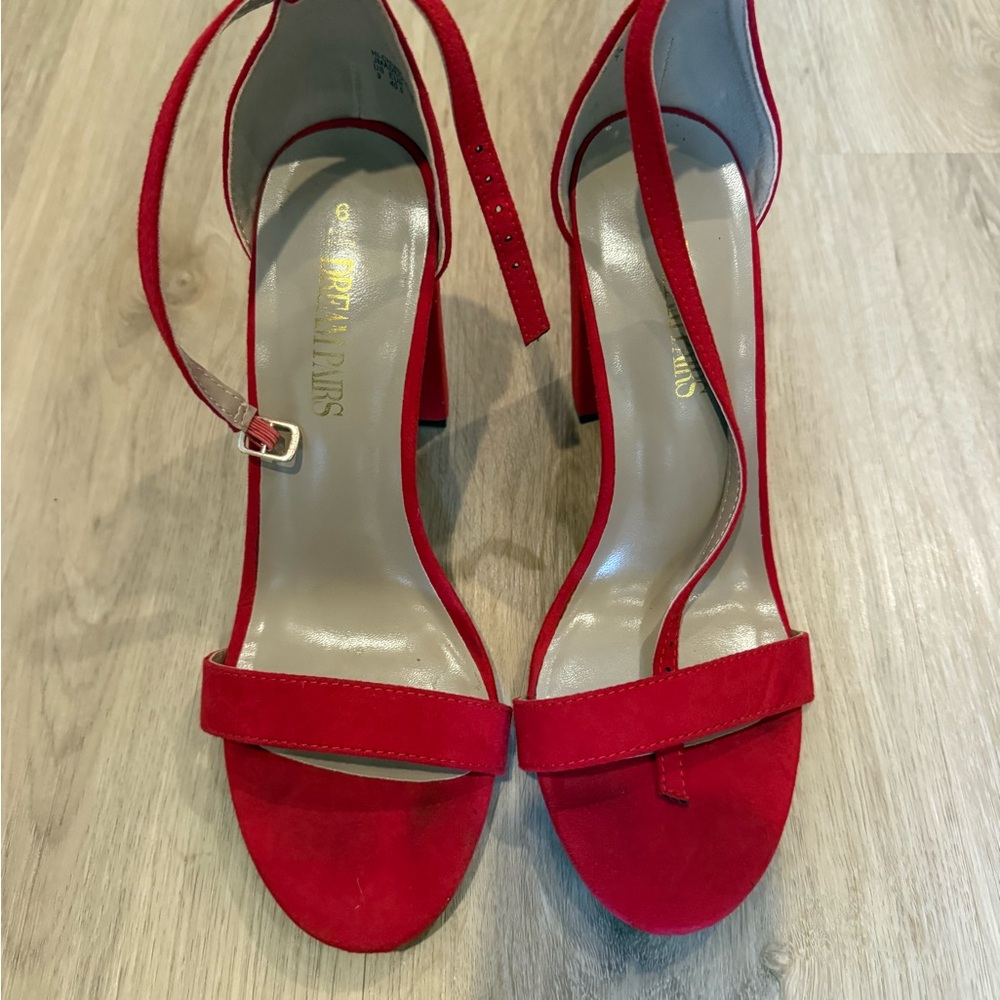 Dream Pairs Red Suede Heels